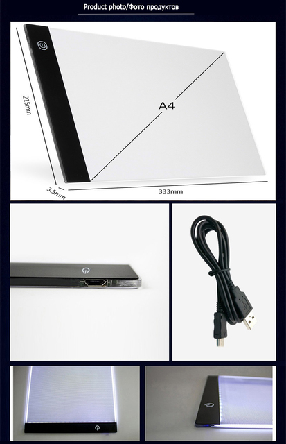 Podświetlana podkładka LED do rysowania i malowania A4/A5 z diamentowymi akcesoriami i szablonem artystycznym - zestaw graficzny - Wianko - 7