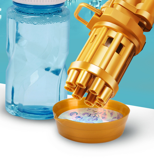 Automatyczna maszyna do baniek mydlanych Bubble Gun Toys Gatling Summer dla małych dzieci o wodzie mydlanej - Wianko - 6