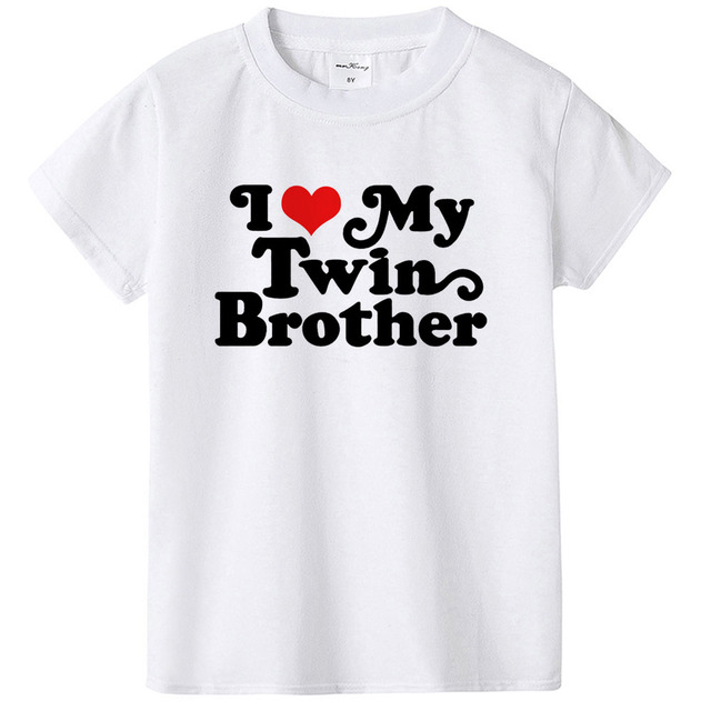 T-shirt dziecięcy Kocham mojego brata i kocham moją siostrę - biały, letni, dla dziewczynek i chłopców, szkolny - Wianko - 22