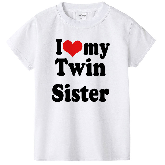 T-shirt dziecięcy Kocham mojego brata i kocham moją siostrę - biały, letni, dla dziewczynek i chłopców, szkolny - Wianko - 23