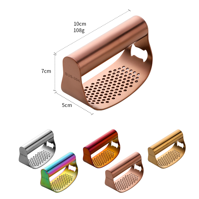 Wyciskacz do czosnku ze stali nierdzewnej - ręczny wyciskacz do czosnku, imbiru i innych przypraw - narzędzie kuchenne do otwierania butelek - Wianko - 3
