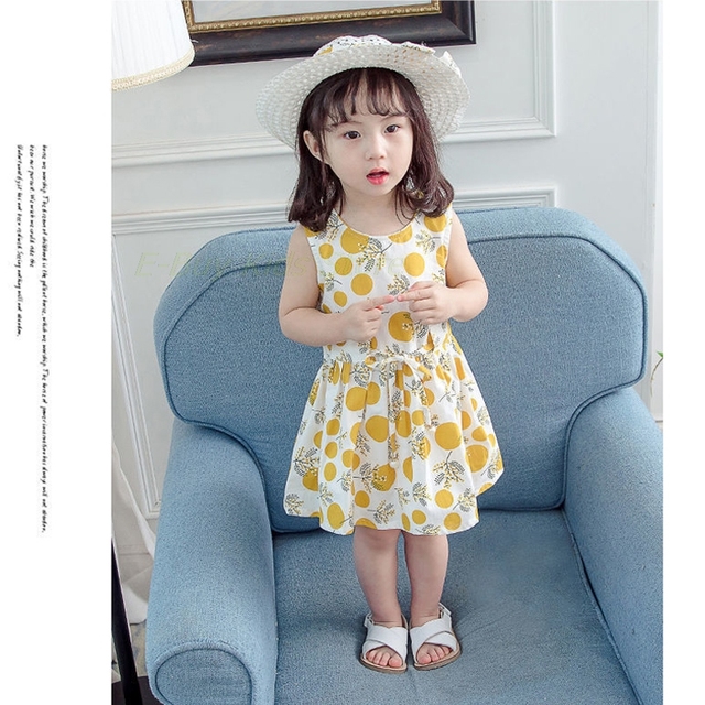 Sukienka dla dziewczynek żółte kropki bez rękawów i z kapeluszem, Princess Dressing, rozmiary 2-7 lat - Wianko - 8