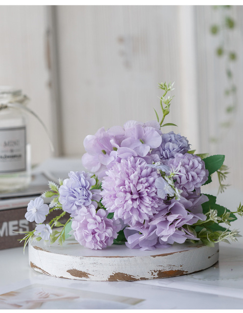 Sztuczny kwiat hortensja Nordic - bukiet ślubny do dekoracji stołu na przyjęcie - Wianko - 11
