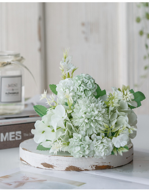 Sztuczny kwiat hortensja Nordic - bukiet ślubny do dekoracji stołu na przyjęcie - Wianko - 13