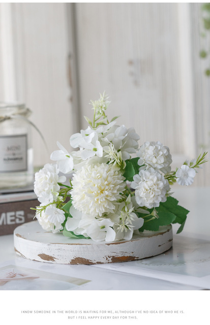 Sztuczny kwiat hortensja Nordic - bukiet ślubny do dekoracji stołu na przyjęcie - Wianko - 15