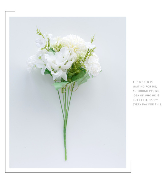 Sztuczny kwiat hortensja Nordic - bukiet ślubny do dekoracji stołu na przyjęcie - Wianko - 16