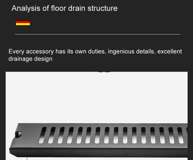Duży odpływ podłogowy kabiny prysznicowej z czarnej stali nierdzewnej, 304 taśma, duża pojemność - Wianko - 12