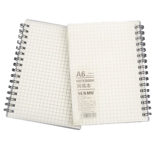 Notes spiralny linii poziomej/siatka Wirebound Sketchbook z matowym etui dla biura - 80 kartek - Wianko - 1