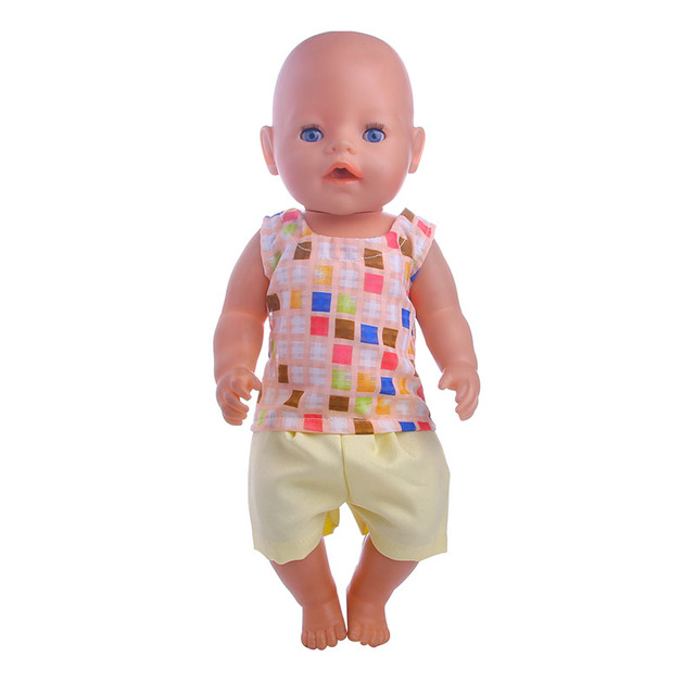 Reborn laleczka bobas z ubrankami dla noworodka - T-Shirt i spodnie dla 18 Cal i 43 Cm - akcesoria dla dziewczynek - Wianko - 10