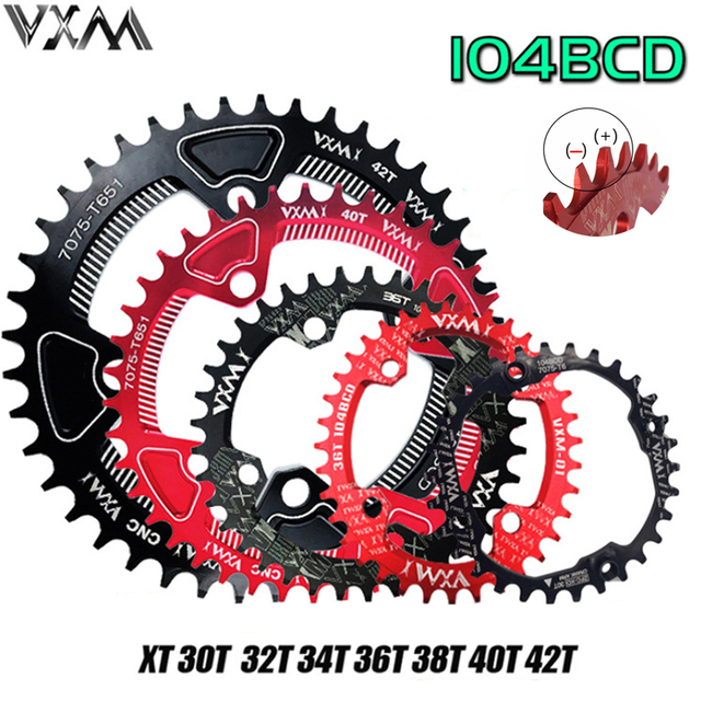 Łańcuch rowerowy o 104BCD do roweru MTB górskiego z okrągłą i owalną tarczą o zębach 30T-42T - Wianko - 1