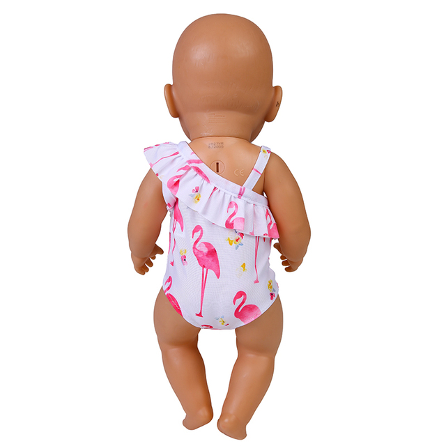 Lalka Flamingo - Strój kąpielowy letnie ubrania dla 43 cm noworodka - American 18 Cal - Wianko - 15