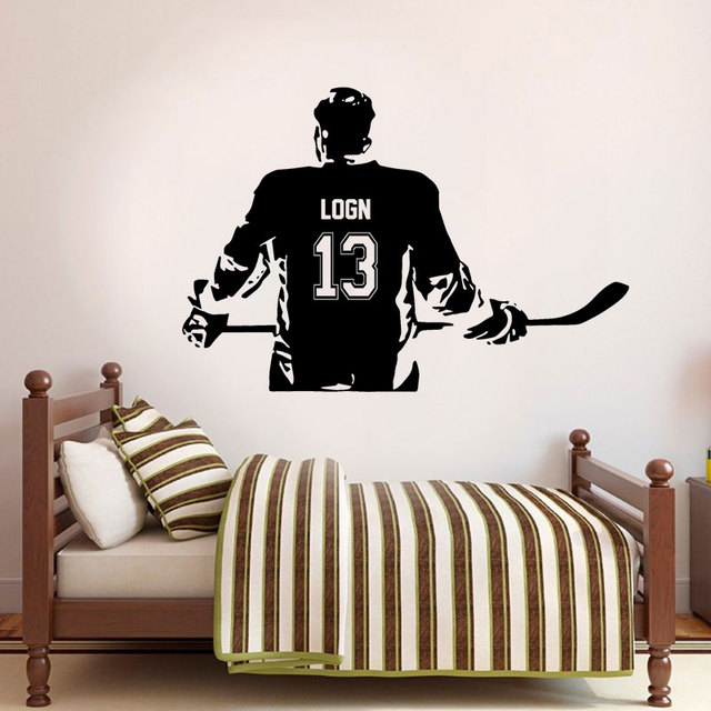 Naklejka ścenna z hokejowym graczem - dekoracja dla chłopców i nastolatków do sypialni - Wianko - 2