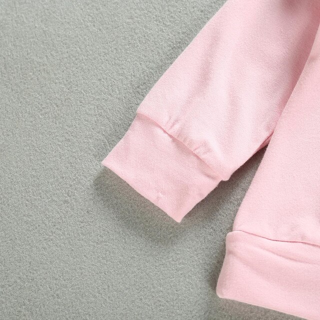 Zestaw ubrań jesienno-zimowych dla noworodka dziewczynki (bluza, spodnie, top) w jednolitym kolorze - Wianko - 5