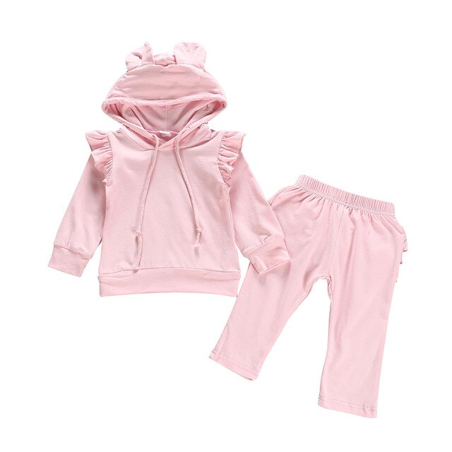 Zestaw ubrań jesienno-zimowych dla noworodka dziewczynki (bluza, spodnie, top) w jednolitym kolorze - Wianko - 13