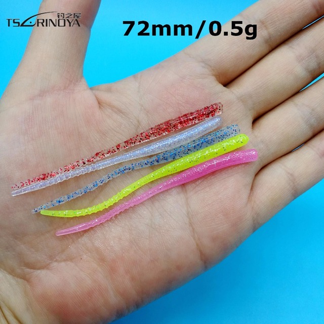 TSURINOYA - 50 sztuk/partia AJING miękkie przynęty, 40 sztuk przynęty + 10 sztuk haki Rockfish Ocean Rock Bait - Wianko - 3