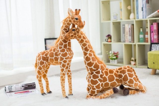 Miękka pluszowa lalka żyrafa, prawdziwe życie, 50-140cm, urocza zabawka na prezent urodzinowy dla dzieci - Wianko - 15