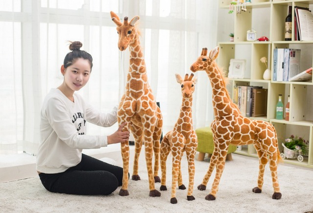 Miękka pluszowa lalka żyrafa, prawdziwe życie, 50-140cm, urocza zabawka na prezent urodzinowy dla dzieci - Wianko - 9