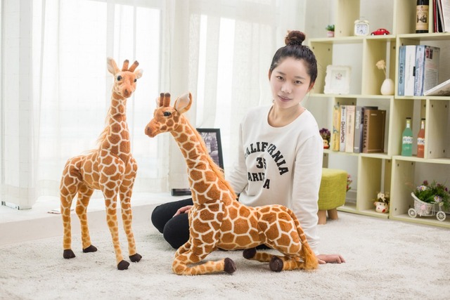 Miękka pluszowa lalka żyrafa, prawdziwe życie, 50-140cm, urocza zabawka na prezent urodzinowy dla dzieci - Wianko - 10