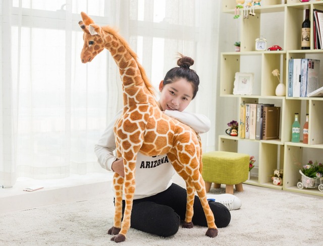 Miękka pluszowa lalka żyrafa, prawdziwe życie, 50-140cm, urocza zabawka na prezent urodzinowy dla dzieci - Wianko - 11