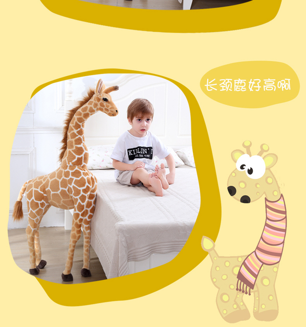 Miękka pluszowa lalka żyrafa, prawdziwe życie, 50-140cm, urocza zabawka na prezent urodzinowy dla dzieci - Wianko - 5
