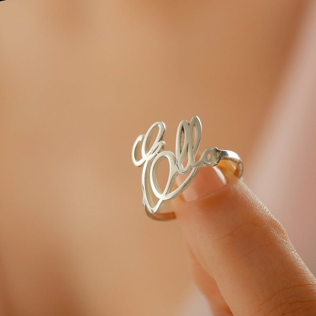 Personalizowany pierścionek ze stali nierdzewnej z grawerem - biżuteria zaręczynowa i obrączka ślubna - Wianko - 21