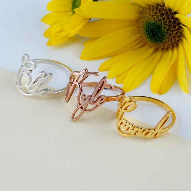 Personalizowany pierścionek ze stali nierdzewnej z grawerem - biżuteria zaręczynowa i obrączka ślubna - Wianko - 20