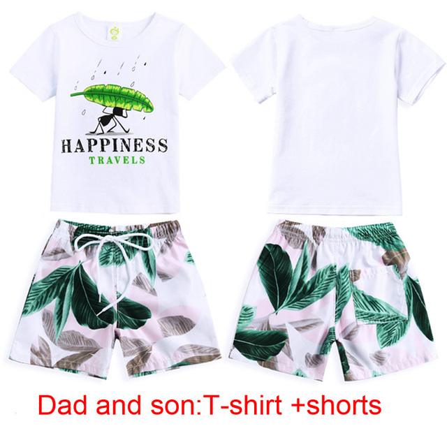 Letnie rodzinne stroje: sukienki plażowe dla matki i córki, T-shirty i spodenki dla ojca i syna, w motywy z kreskówek - Wianko - 15