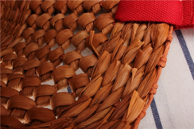 Ręcznie pleciona torebka na ramie naturalne łuski kukurydzy w stylu japońsko-koreańskim - Wianko - 11