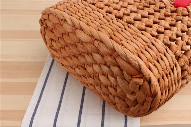 Ręcznie pleciona torebka na ramie naturalne łuski kukurydzy w stylu japońsko-koreańskim - Wianko - 12