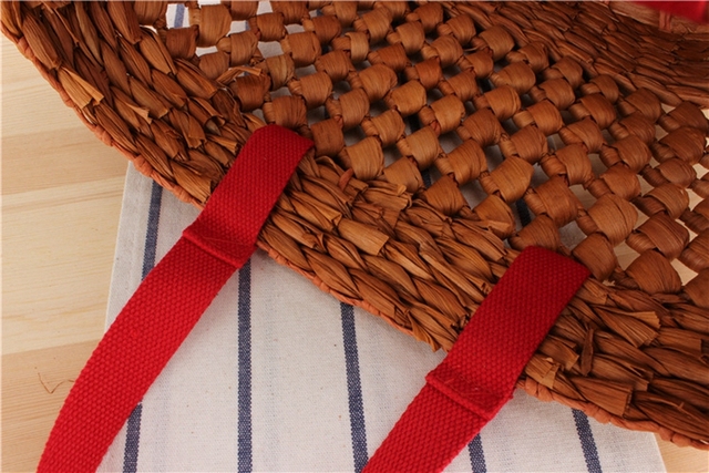 Ręcznie pleciona torebka na ramie naturalne łuski kukurydzy w stylu japońsko-koreańskim - Wianko - 9