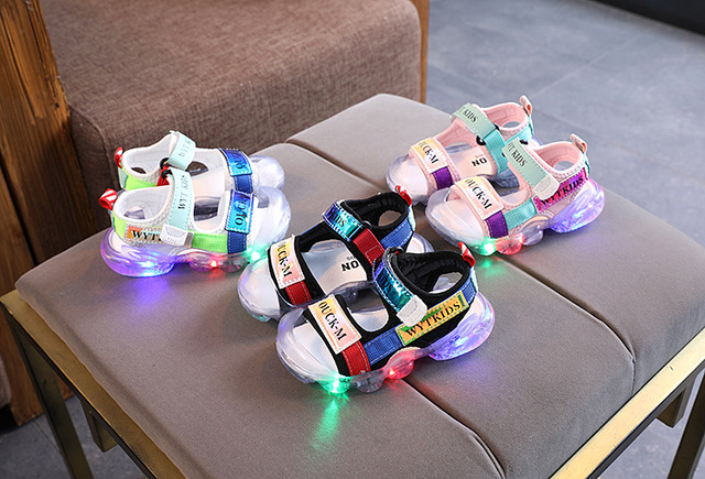 Sandały dziecięce LED z diodami - rozmiar 21-30, antypoślizgowe, plażowe - Wianko - 17