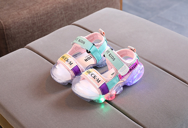 Sandały dziecięce LED z diodami - rozmiar 21-30, antypoślizgowe, plażowe - Wianko - 18
