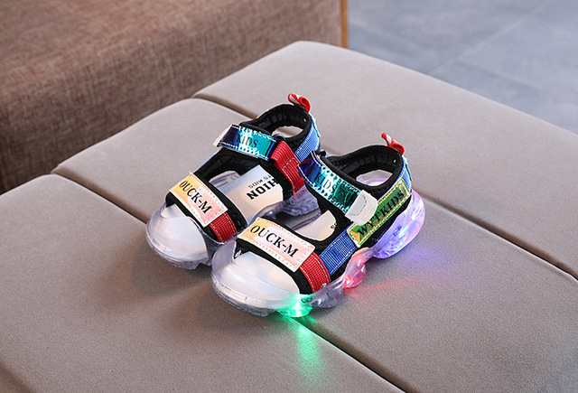 Sandały dziecięce LED z diodami - rozmiar 21-30, antypoślizgowe, plażowe - Wianko - 19