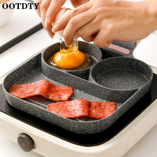 Omlet patelnia 3 otwory nieprzywierająca do Burger Egg Ham omlet urządzenie do robienia śniadania - Wianko - 3