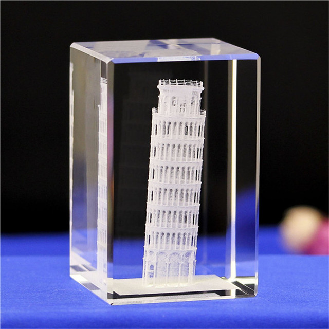 Sześcian z kryształem - grawerowanie laserowe i model budynku miniaturowe - szklany klocek pamiątkowy - Wianko - 19