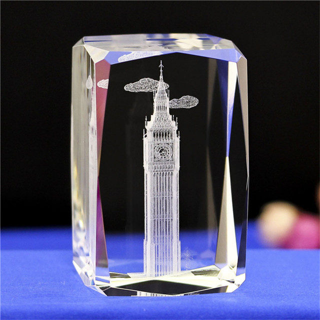 Sześcian z kryształem - grawerowanie laserowe i model budynku miniaturowe - szklany klocek pamiątkowy - Wianko - 8