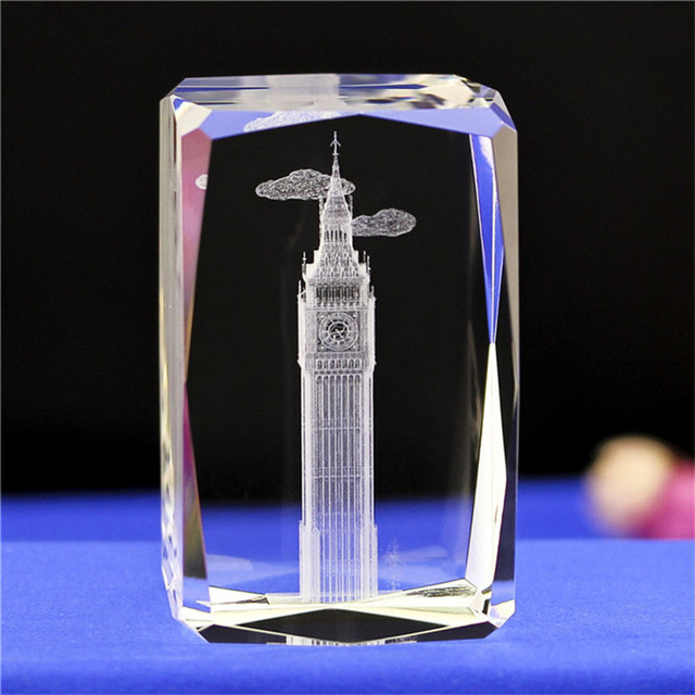 Sześcian z kryształem - grawerowanie laserowe i model budynku miniaturowe - szklany klocek pamiątkowy - Wianko - 9