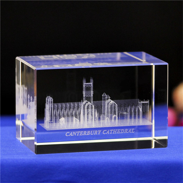 Sześcian z kryształem - grawerowanie laserowe i model budynku miniaturowe - szklany klocek pamiątkowy - Wianko - 23