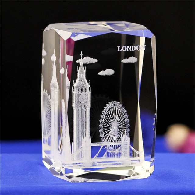 Sześcian z kryształem - grawerowanie laserowe i model budynku miniaturowe - szklany klocek pamiątkowy - Wianko - 13