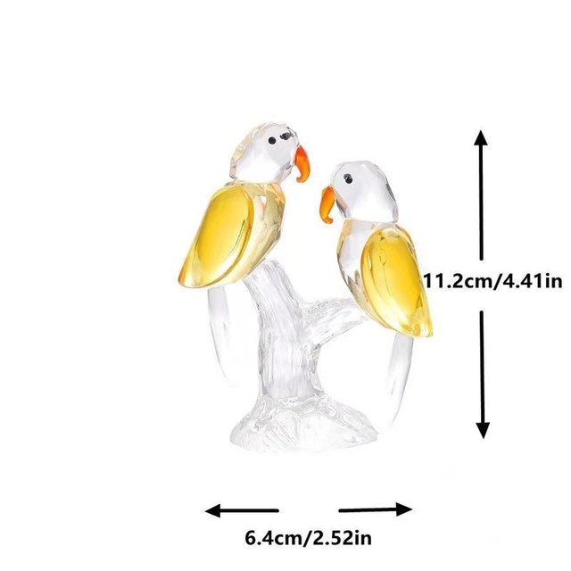 Figurka szklana miniaturka Kingfisher Parrot - kryształowa para zwierzęce dekoracje dla domu prezenty - Wianko - 6