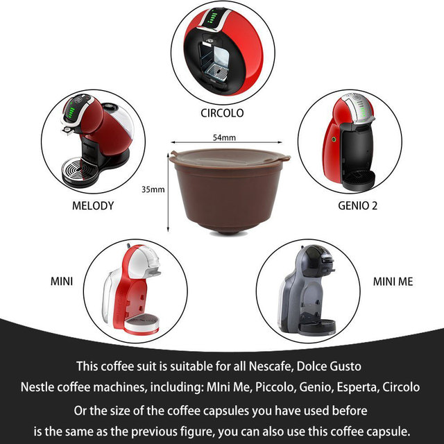 Filtry do kawy: Kapsuła wielokrotnego użytku na Nescafe Dolce Gusto, filiżanka filtrowa, inkl. łyżka i szczotka - Wianko - 2
