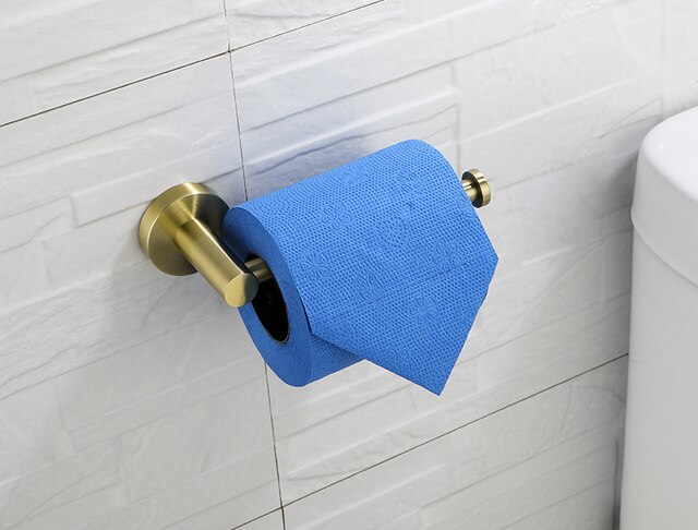 Złote akcesoria łazienkowe wysokiej jakości: uchwyt na papier, wieszak na ręcznik ścienny (pojedynczy/podwójny) - Wianko - 4