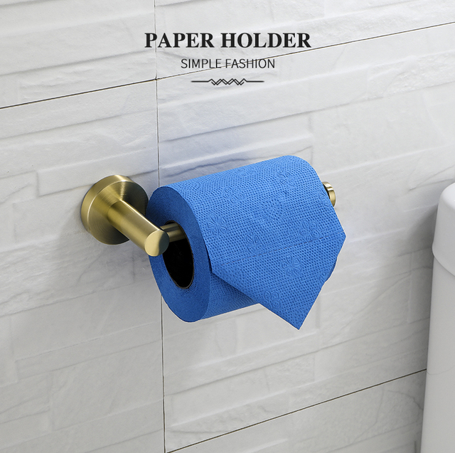 Złote akcesoria łazienkowe wysokiej jakości: uchwyt na papier, wieszak na ręcznik ścienny (pojedynczy/podwójny) - Wianko - 2
