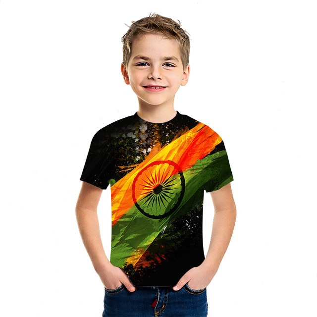 Letnia koszulka drukowana 3D dla chłopców i dziewcząt z krótkim rękawem - rodzaj niepodległości - Wianko - 11