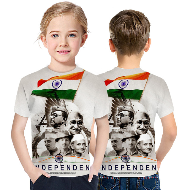 Letnia koszulka drukowana 3D dla chłopców i dziewcząt z krótkim rękawem - rodzaj niepodległości - Wianko - 12