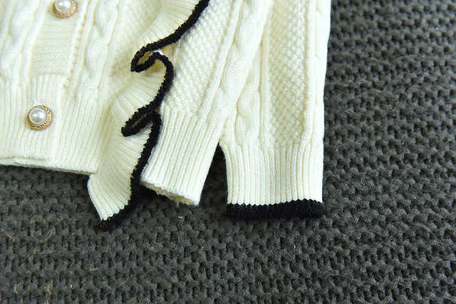 Sweter dziewczęcy z długim rękawem i spódniczką w zestawie, jesień/zima, 2 sztuki - Wianko - 19