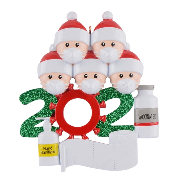 Spersonalizowana ozdoba świąteczna - Szczepiona rodzina 2021 (4 prezenty dla wnuków, współpracownicy, przyjaciele) - Wianko - 44