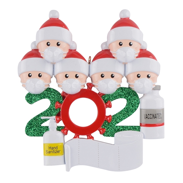 Spersonalizowana ozdoba świąteczna - Szczepiona rodzina 2021 (4 prezenty dla wnuków, współpracownicy, przyjaciele) - Wianko - 53