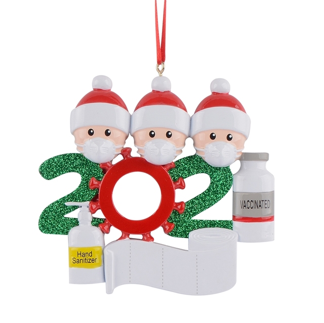 Spersonalizowana ozdoba świąteczna - Szczepiona rodzina 2021 (4 prezenty dla wnuków, współpracownicy, przyjaciele) - Wianko - 32