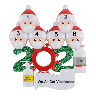 Spersonalizowana ozdoba świąteczna - Szczepiona rodzina 2021 (4 prezenty dla wnuków, współpracownicy, przyjaciele) - Wianko - 6